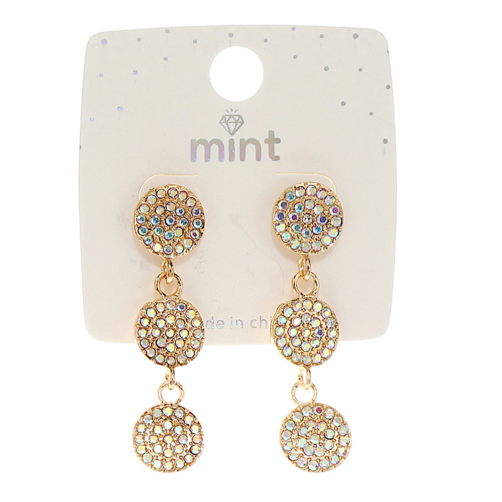 Rhinestone Circle Cascade Earring