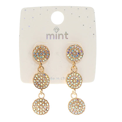 Rhinestone Circle Cascade Earring