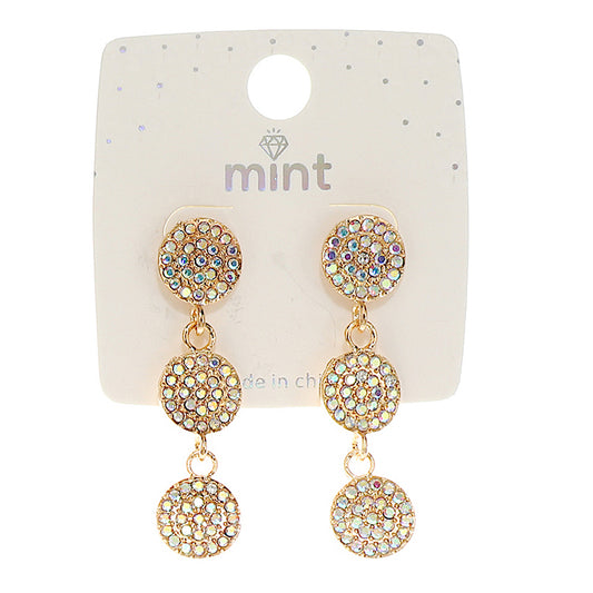 Rhinestone Circle Cascade Earring