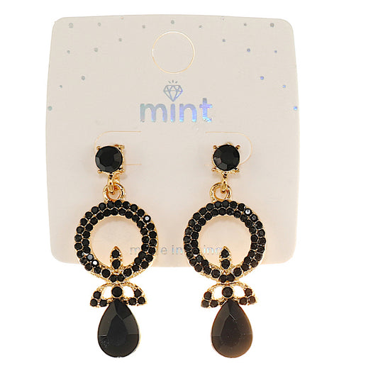 Black Drop Statement Earring