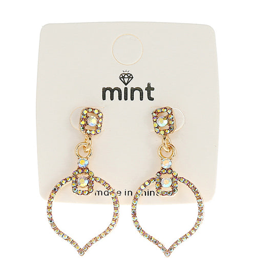 JAE43444 - Rhinestone Teardrop Earring