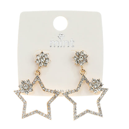 JAE43546 - Rhinestone Star Drop Earring