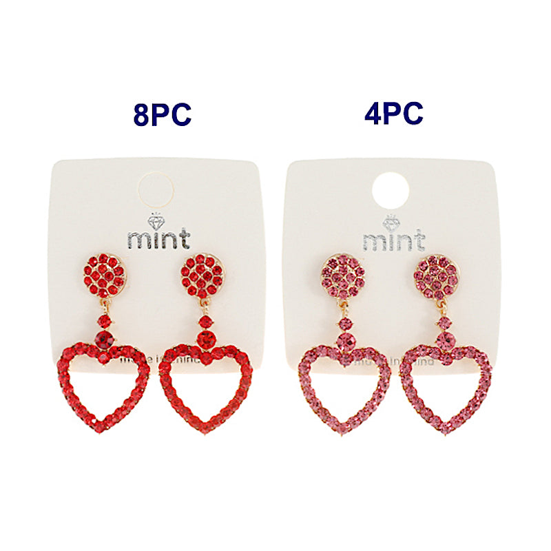 JAE43658 - Rhinestone Red Heart Earring