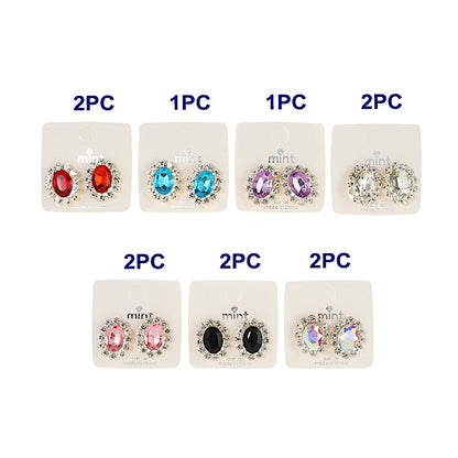 JAE43661C - Clip On Crystal Earrings