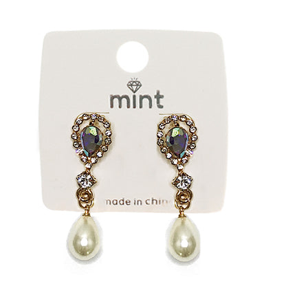 JAE43674 - Crystal Pearl Drop Earrings