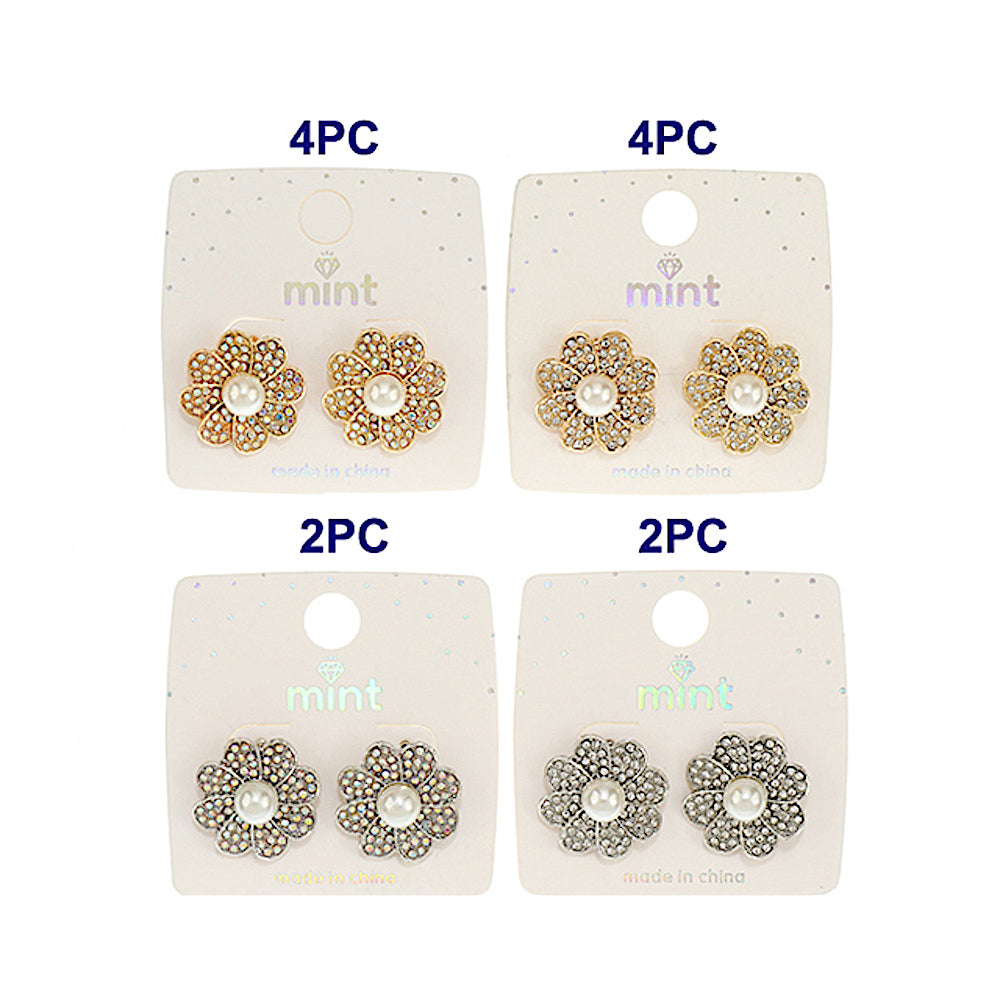 JAE43676 - Pavé Flower Post Earring