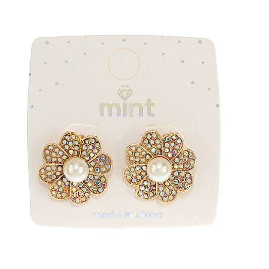 JAE43676 - Pavé Flower Post Earring