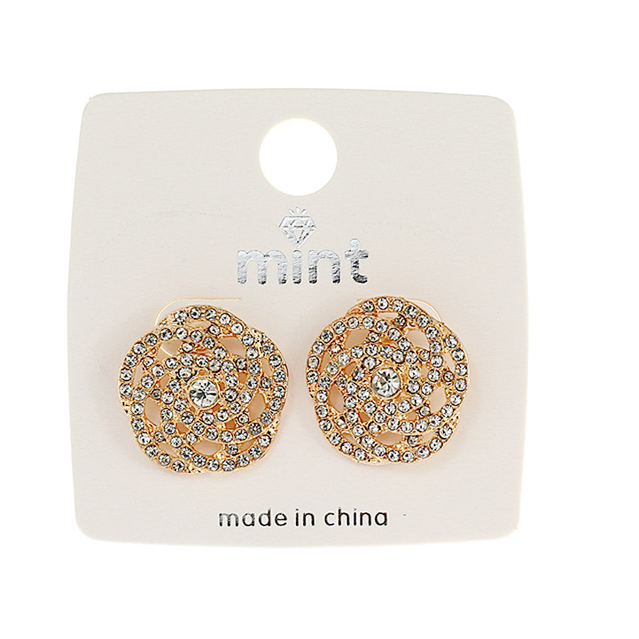 JAE43677 - Pavé Flower Post Earring