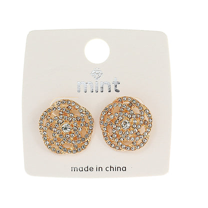 JAE43677 - Pavé Flower Post Earring