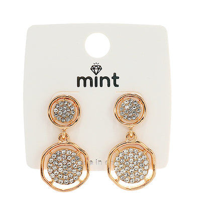 JAE43718 - Molten Metal Rhinestone Earring