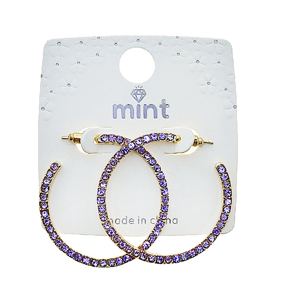 Colorful Rhinestone Pavé Hoops
