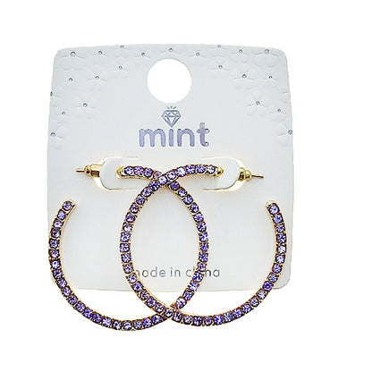 Colorful Rhinestone Pavé Hoops