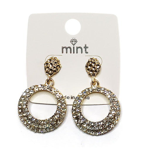 JAE43879 - Rhinestone Circle Earring