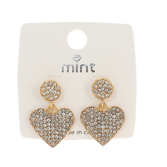 JAE43887 - Rhinestone Heart Earring