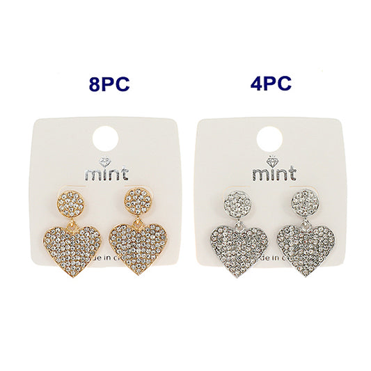 JAE43887 - Rhinestone Heart Earring