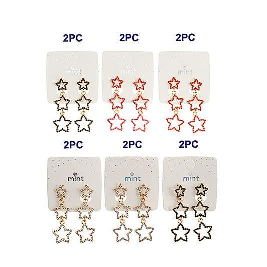 JAE44054 - Rhinestone Star Drop Earring