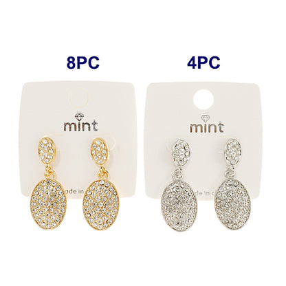 JAE44096 - Rhinestone Oval Earring