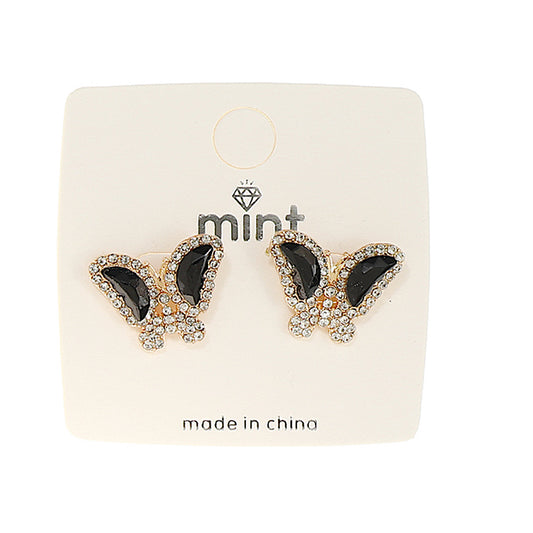 JAE44099BK - Black Butterfly Post Earring