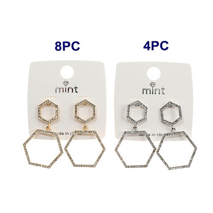 Rhinestone Hexagon Earring