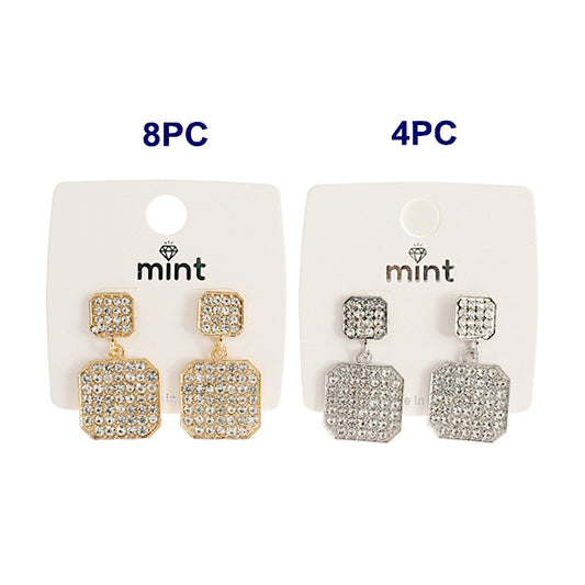 JAE44183 - Rhinestone Square Earring