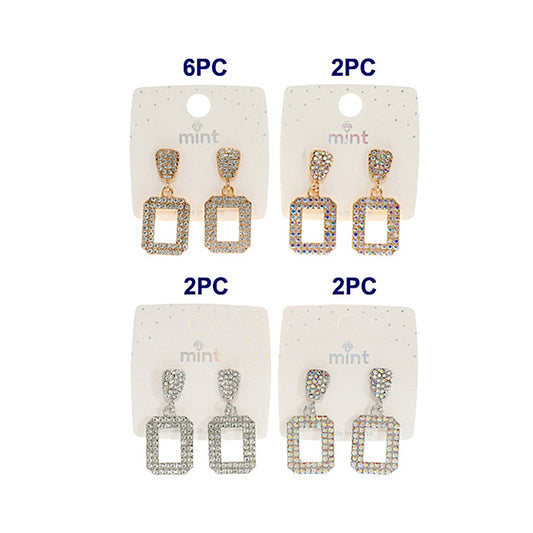 Rhinestone Rectangle Earring