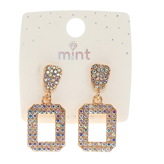 Rhinestone Rectangle Earring