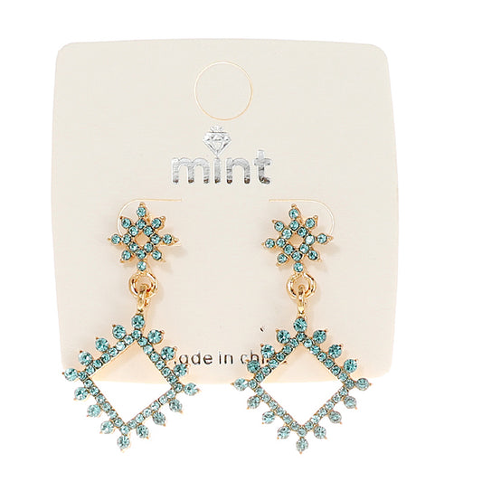 JAE44233 - Rhinestone Square Earring