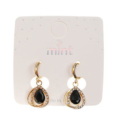 Black Teardrop Huggies