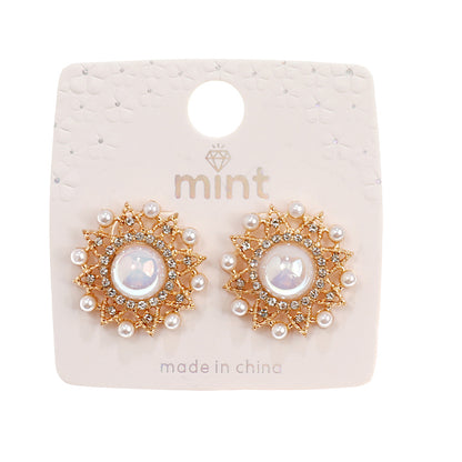 JAE44328 - Pearl Sunburst Stud Earrings