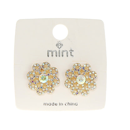 JAE44369 - Pavé Flower Post Earring