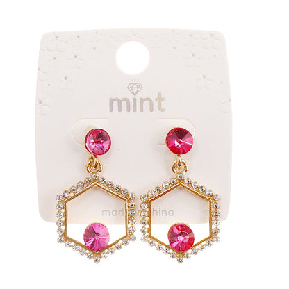 JAE44480 - Crystal Hexagon Earring