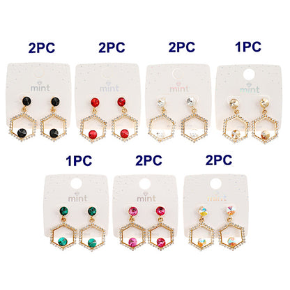 JAE44480 - Crystal Hexagon Earring