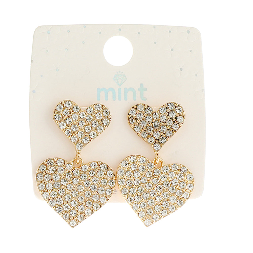 JAE44519 - Rhinestone Heart Earring