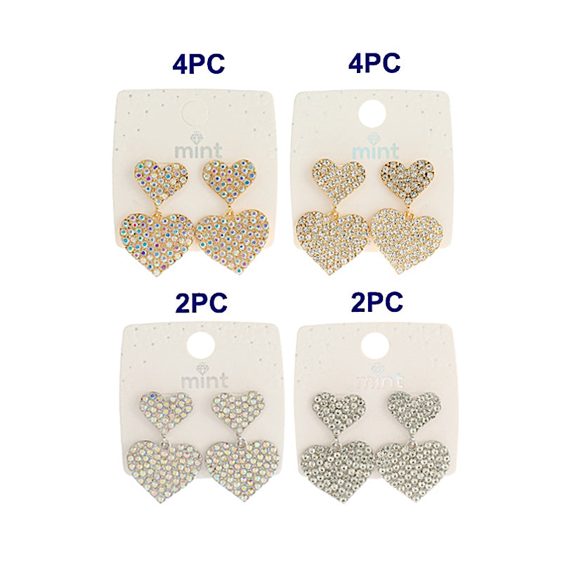 JAE44519 - Rhinestone Heart Earring