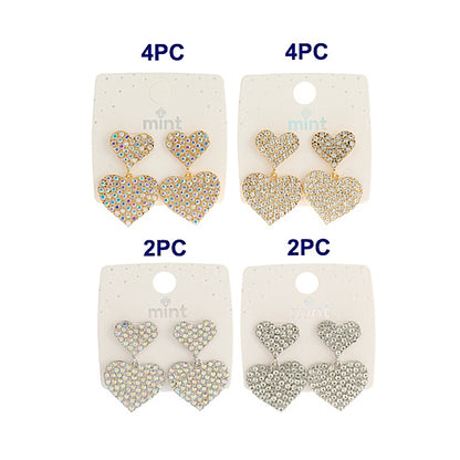 JAE44519 - Rhinestone Heart Earring