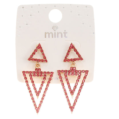 JAE44525 - Rhinestone Triangle Earring