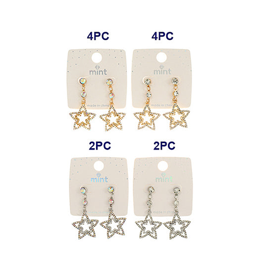 JAE44541 - Rhinestone Star Drop Earring