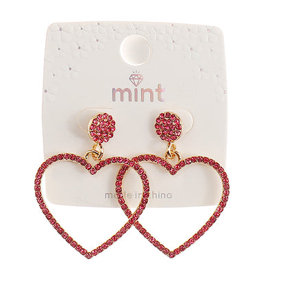 JAE44570 - Rhinestone Heart Earring