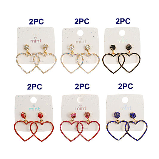 JAE44570 - Rhinestone Heart Earring