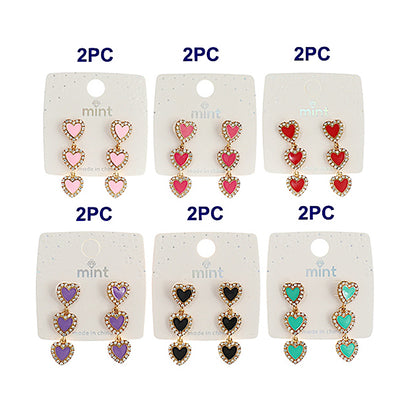 JAE44798 - Enamel Heart Cascade Earring