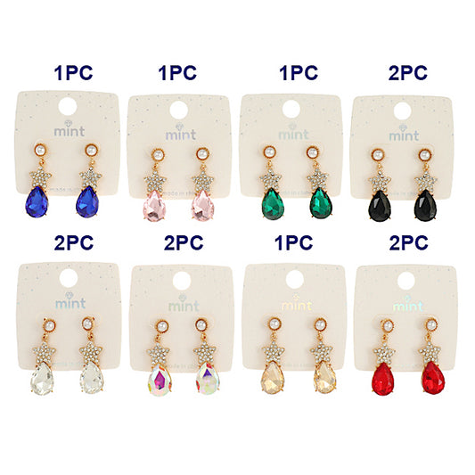 JAE45021 - Crystal Star Drop Earring