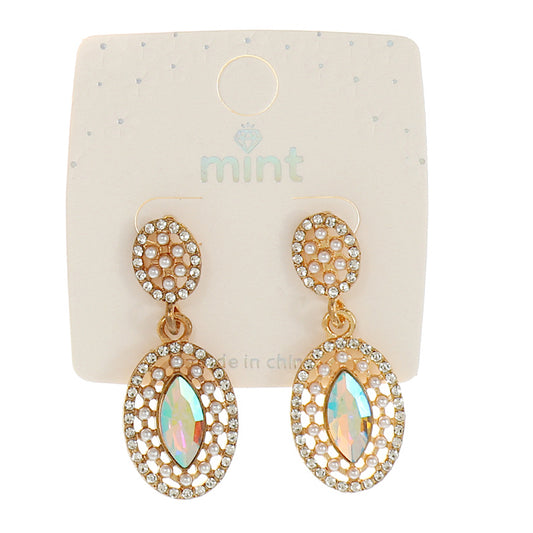 JAE45030 - Crystal & Pearl Drop Earring