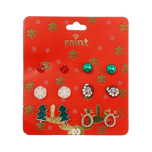 JAE45127 - Christmas 6 Pair Stud Earrings Set