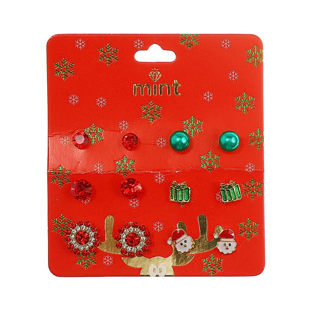 JAE45129 - Christmas 6 Pair Stud Earrings Set