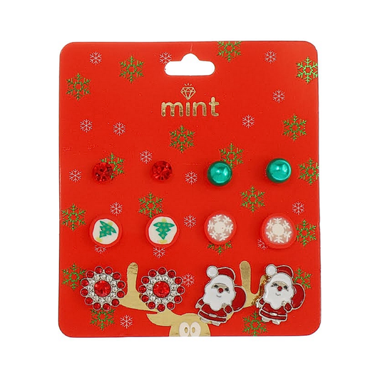 JAE45130 - Christmas 6 Pair Stud Earrings Set