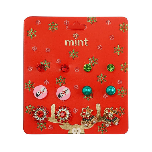 JAE45133 - Christmas 6 Pair Stud Earrings Set