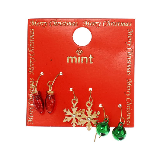 JAE45135 - Christmas 6 Pair Stud Earrings Set