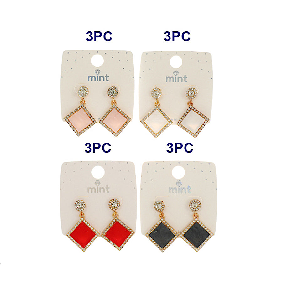 JAE45163 - Enamel Square Earring