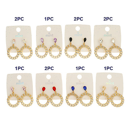 JAE45348 - Rhinestone Circle Link Earring