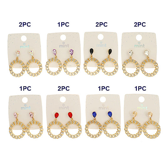 JAE45348 - Rhinestone Circle Link Earring